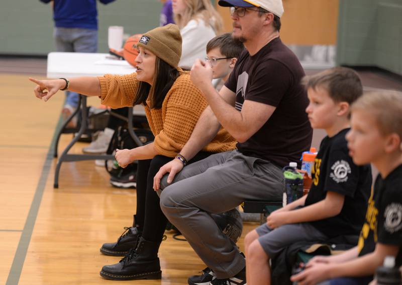 Coach Terra Phair instructs her team during Youth Basketball held at the LaGrange Park District Saturday, Jan 6, 2024.