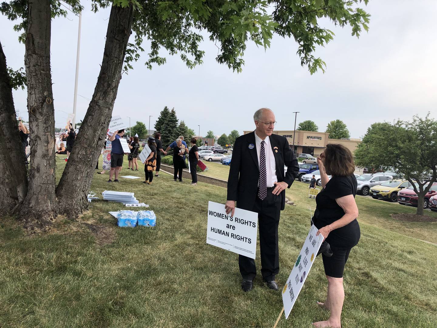 U.S. Rep. Bill Foster, D-Naperville, was among the protesters gathered Monday, July 4, 2022, on Route 14 in Crystal Lake to rally against the decision overturning Roe v. Wade in late June.