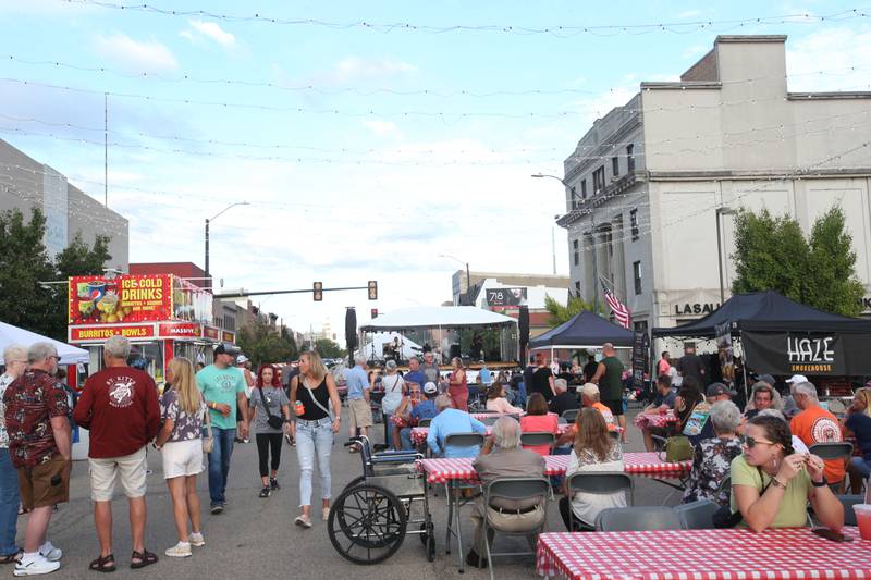 A good crowd attends the BBQ and Blues festival on Friday, Sept. 13, 2024 downtown La Salle.