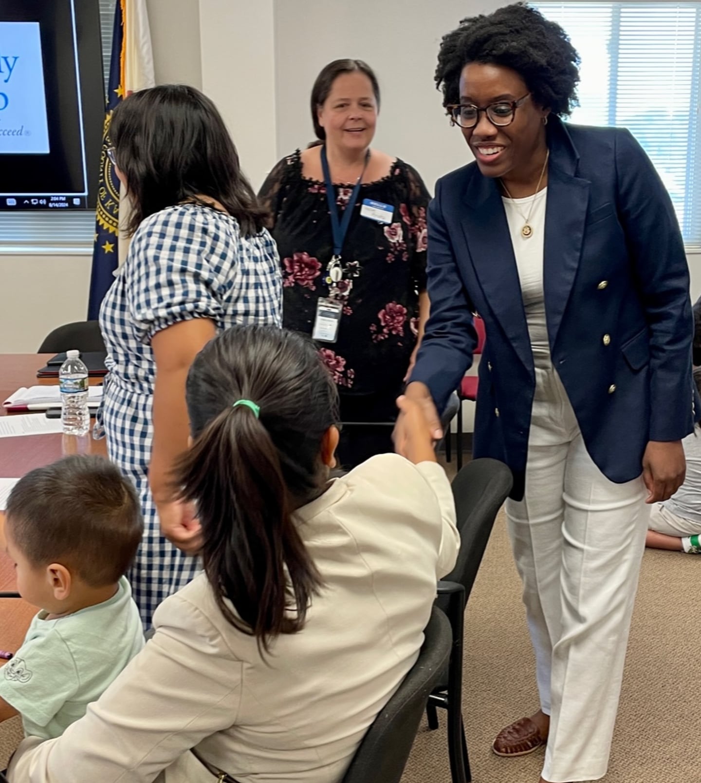 U.S. Rep. Lauren Underwood meets with Kane Kares program participants, public nurses, Kane County Health Department staff and more at her visit to the Kane County Health Department on Wednesday, Aug. 14.