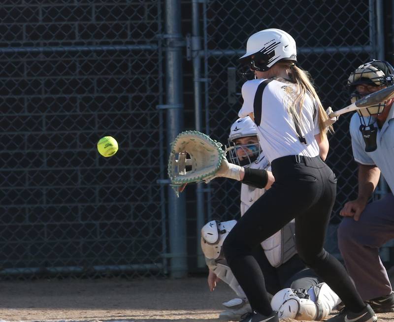 Putnam County's Salina Breckenridge strikes out while watching strike three go over the plate against Seneca on Thursday, April 13, 2023 at Seneca High School.