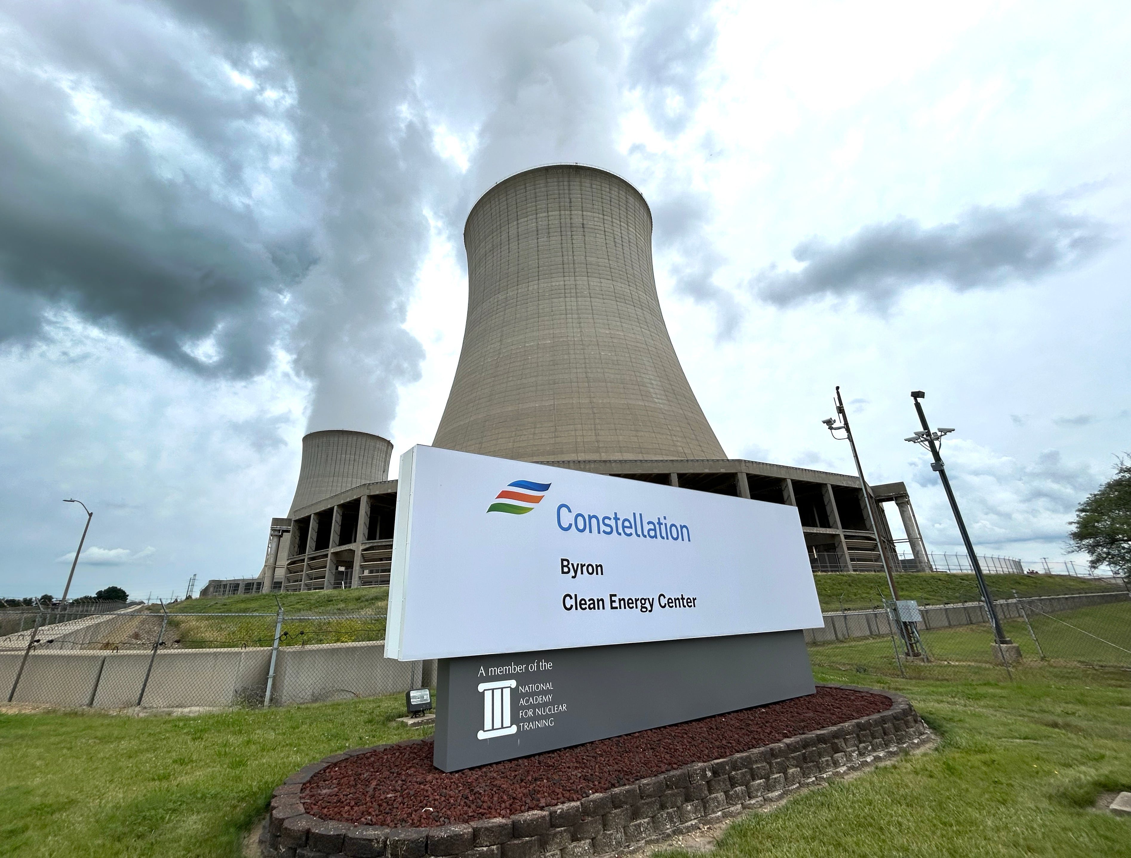 Constellation is seeking zoning changes for property it owns around the perimeter of the Byron Clean Energy Center. The nuclear power plant is located along German Church Road between Oregon and Byron in Ogle County. The plant's cooling towers can be seen in this photo taken Tuesday, July 9, 2024.