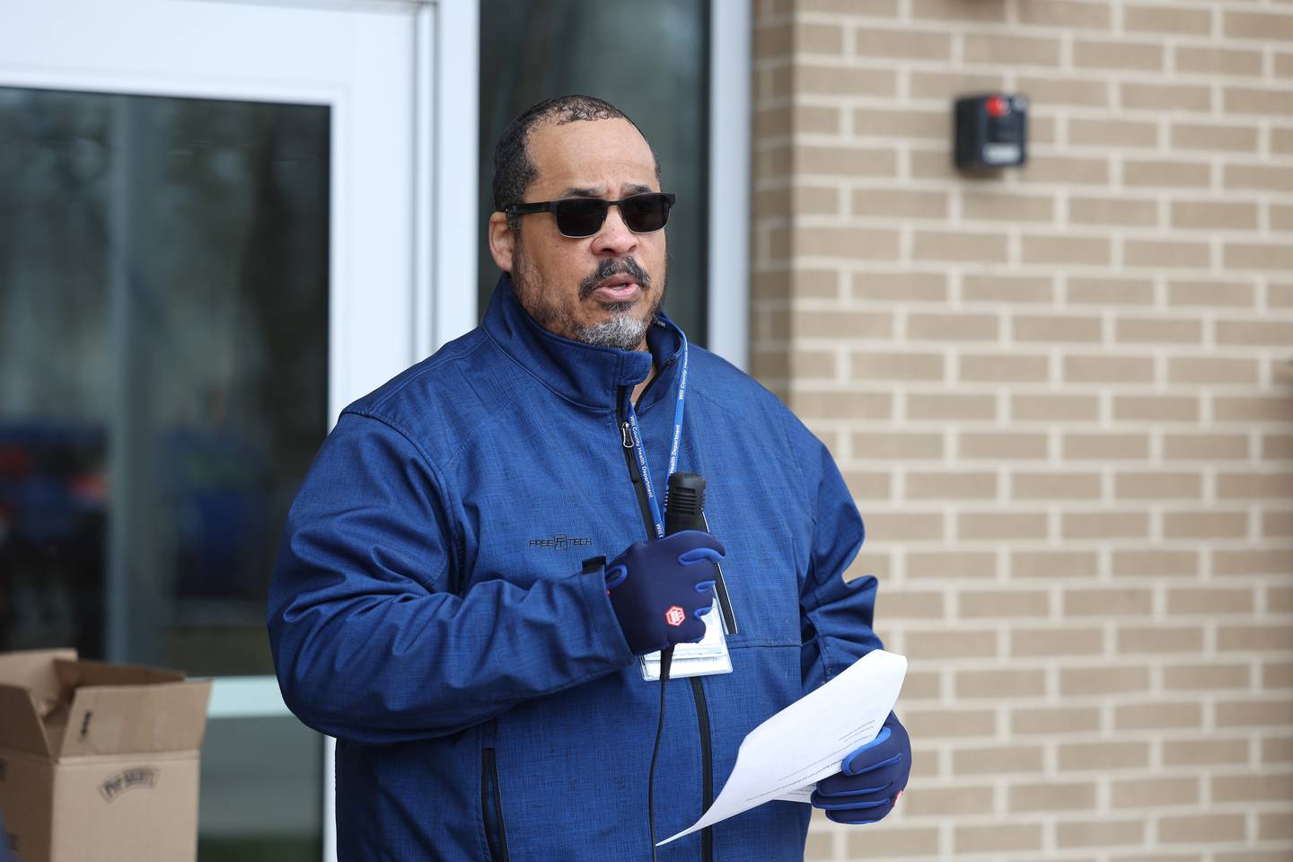 Robert Dutton, Equity Manager for Will County Health Department and Community Health Center, speaks at the Salvation Army Joliet Corps Community Center micro pantry ribbon cutting ceremony on Friday Mar. 1st, 2024 in Joliet.