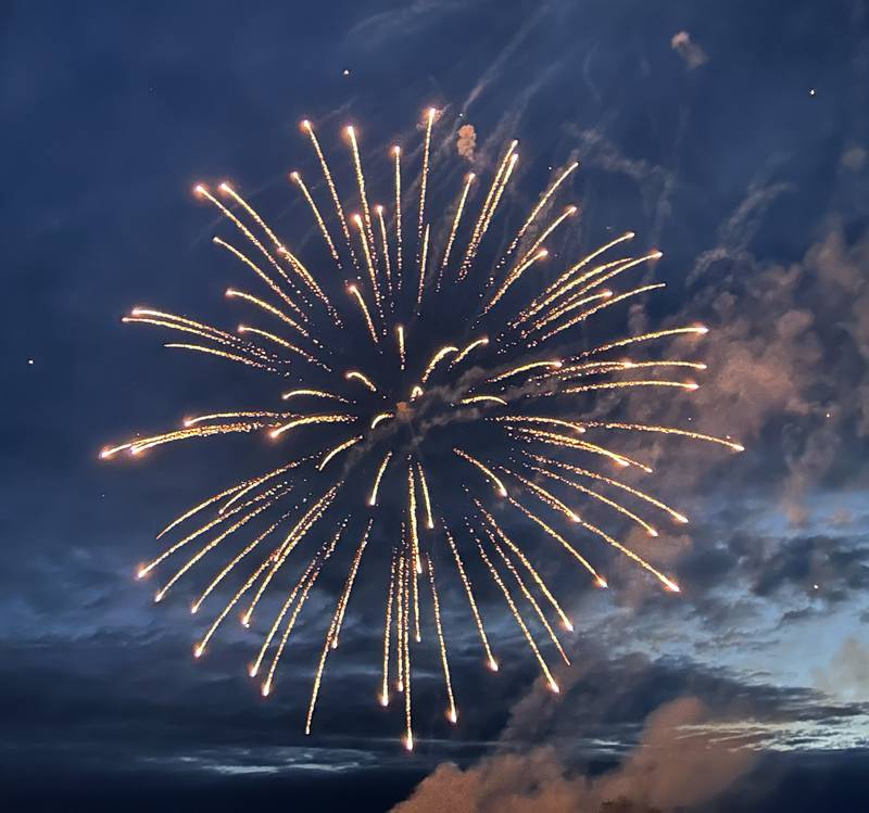 A firework explodes at Let Freedom Ring in Mt. Morris on Thursday, July 4, 2024.