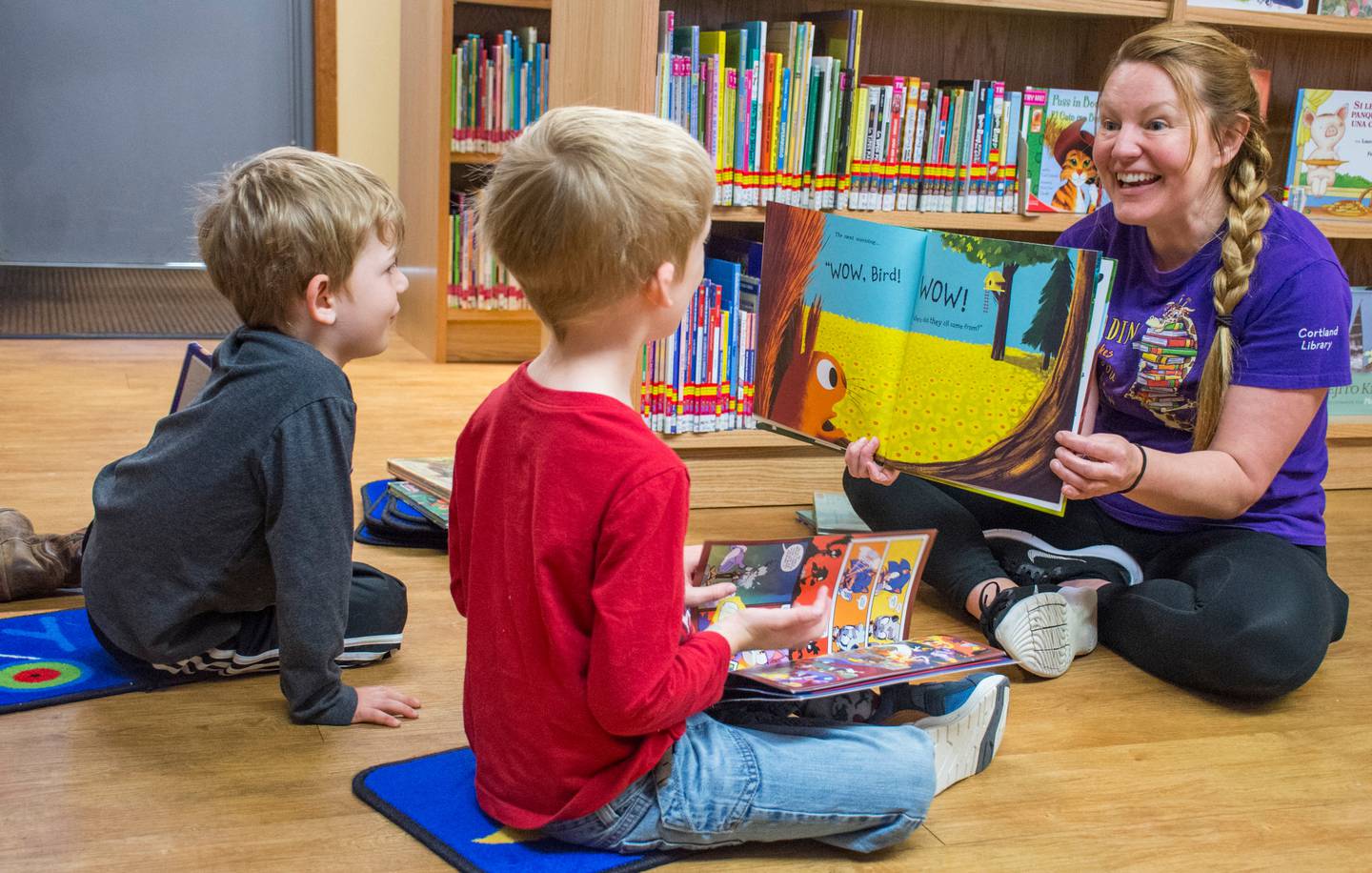 Preschool story time at the Cortland Community Library