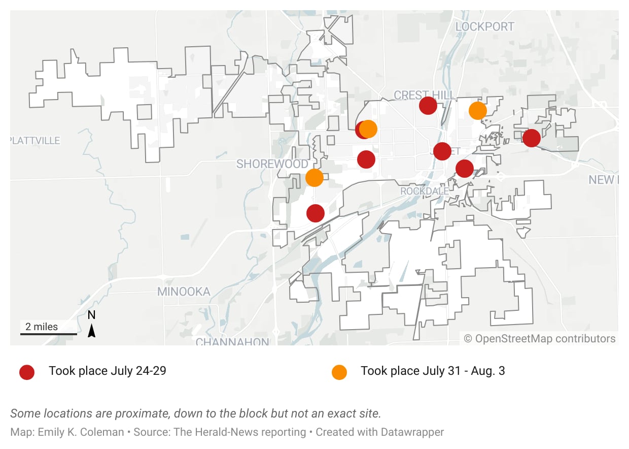 Joliet has seen 10 shootings in 2 weeks. Here’s where.