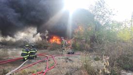 Hundreds of tires go up in flames Sunday in Joliet