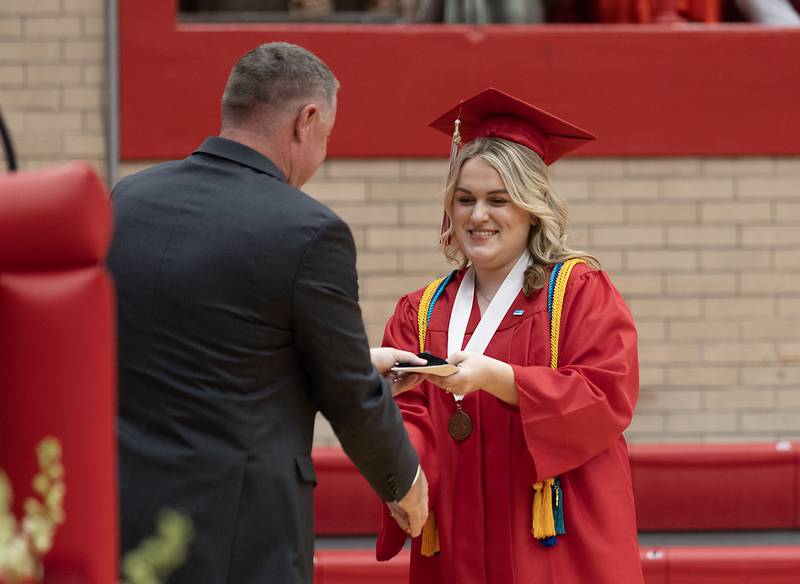 Christina Snook is honored as class valedictorian during Ottawa High School's graduation ceremony Friday, May 24, 2024.