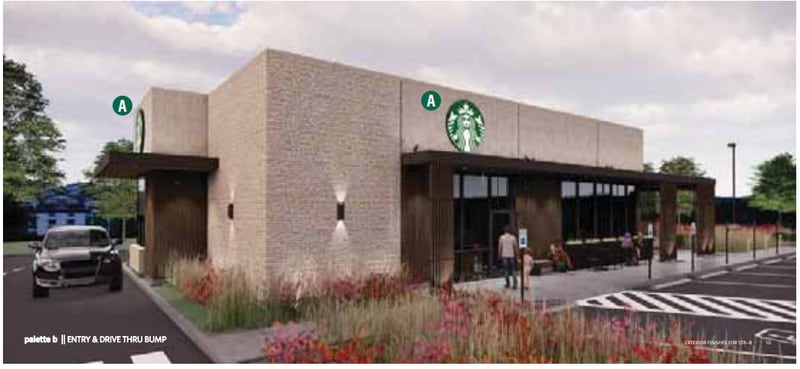 A rendering of a proposed Starbucks at 4501 W. Algonquin Road, Lake in the Hills.