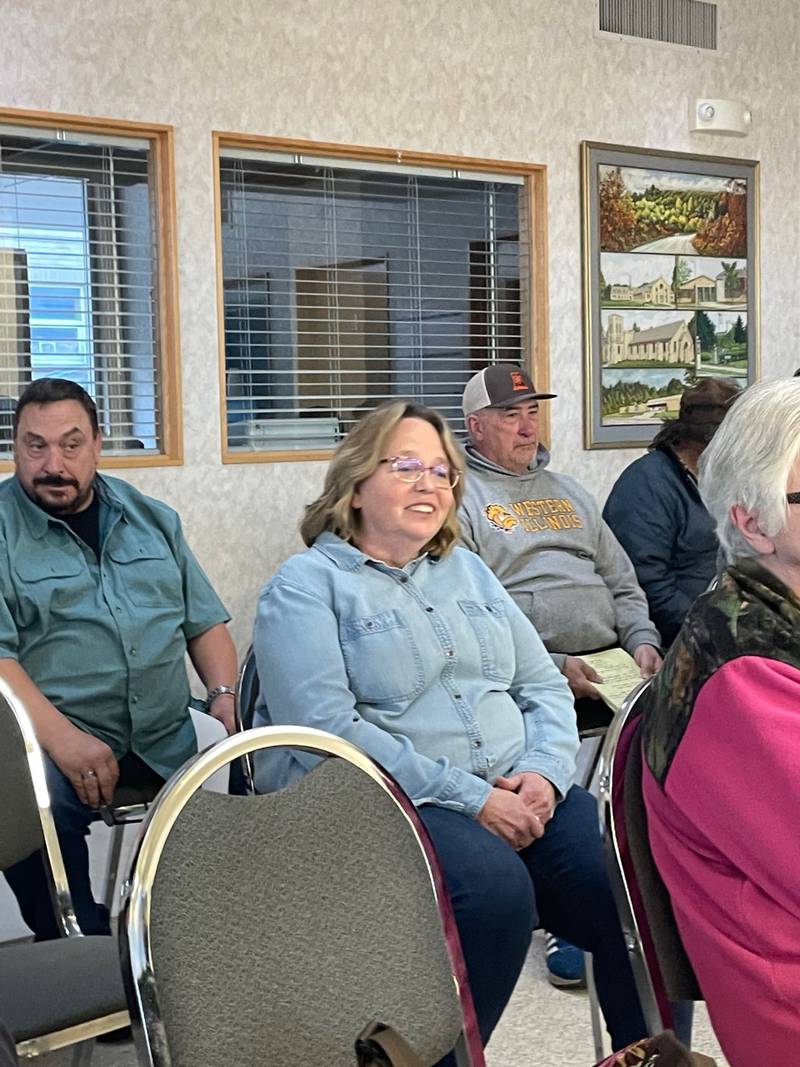 Becky Clinard awaits a vote by the Oglesby City Council appointing her city clerk on Monday, April 17, 2023. Clinard had previously served nearly 10 years in the same position.