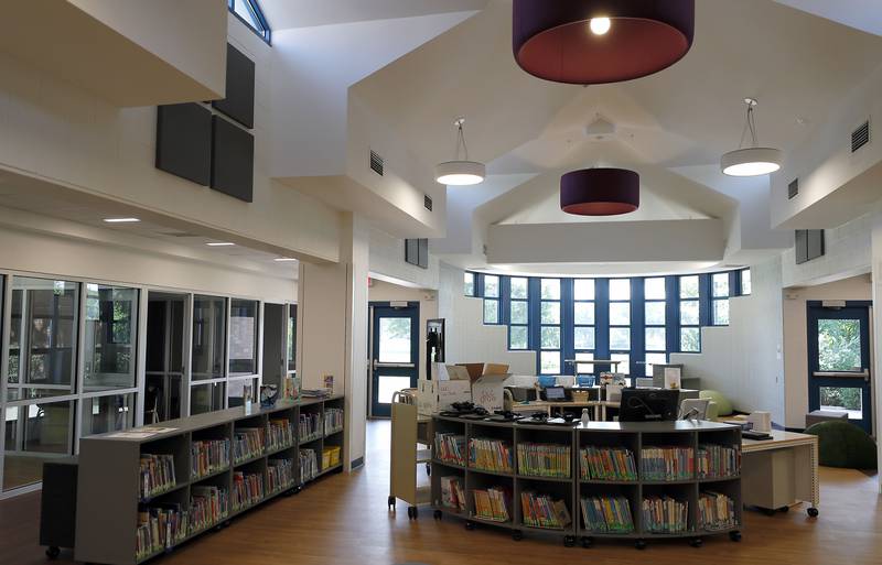 Part of the renovated library learning center at Johnson Elementary School Wednesday August 16, 2023 in Warrenville.