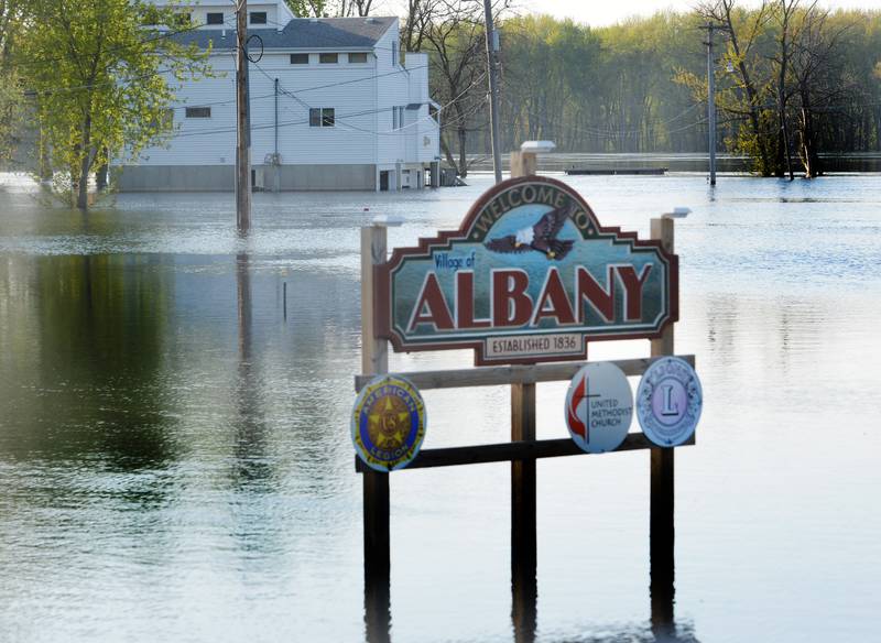 Floodwaters from the Mississippi River flooded homes north of Albany and prompted a section of Route 84 to be closed  on Thursday.