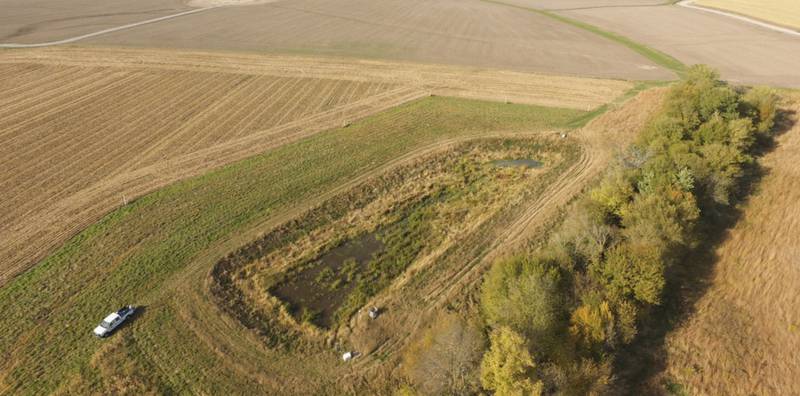 Michael Thacker, who farms 4,500 acres of corn and soybeans in Walnut, is an example of how landowners can blend profitable farming with conservation practices.