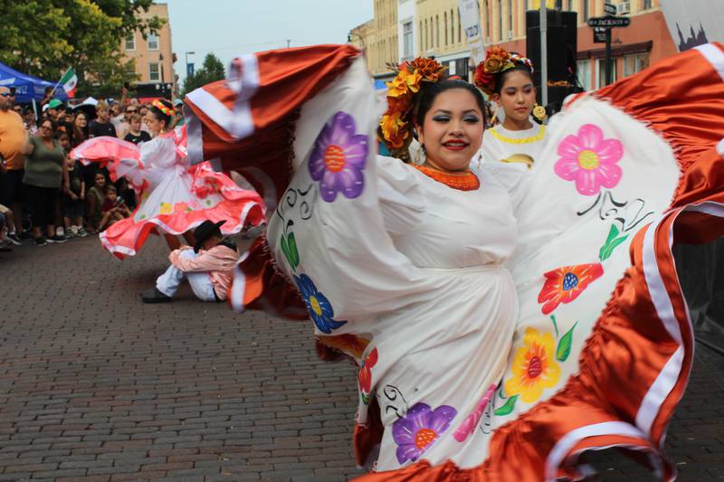 Ballet Folklorico Erandi performs at the Woodstock Mexican Independence Day celebration on Sept. 15, 2024.