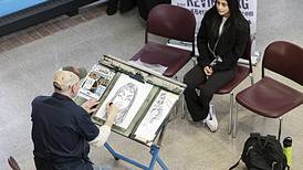 Caricature artist welcomes SVCC students back to class
