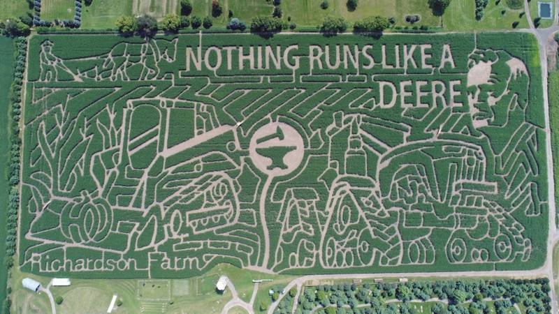 The 2024 Richardson "World's Largest" Corn Maze design pays homage to agricultural icon John Deere. The adventure farm opens for the fall season Saturday, Sept. 7.