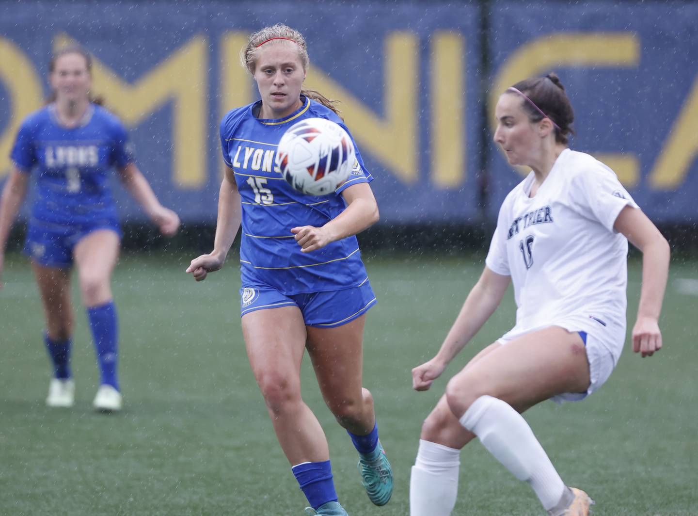 Lyons' Zibby Michaelson (15) chases down the ball during the Class 3A Dominican super-sectional between New Trier and Lyons Township in River Forest on Tuesday, May 28, 2024.