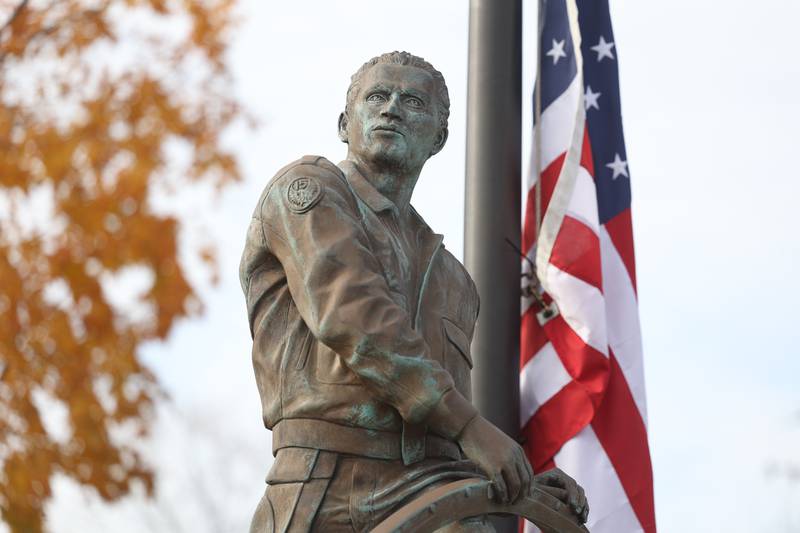 A statue of Sator Sanchez stands at the Sanchez Memorial Park on Wednesday, Nov. 1, 2023 in Joliet.