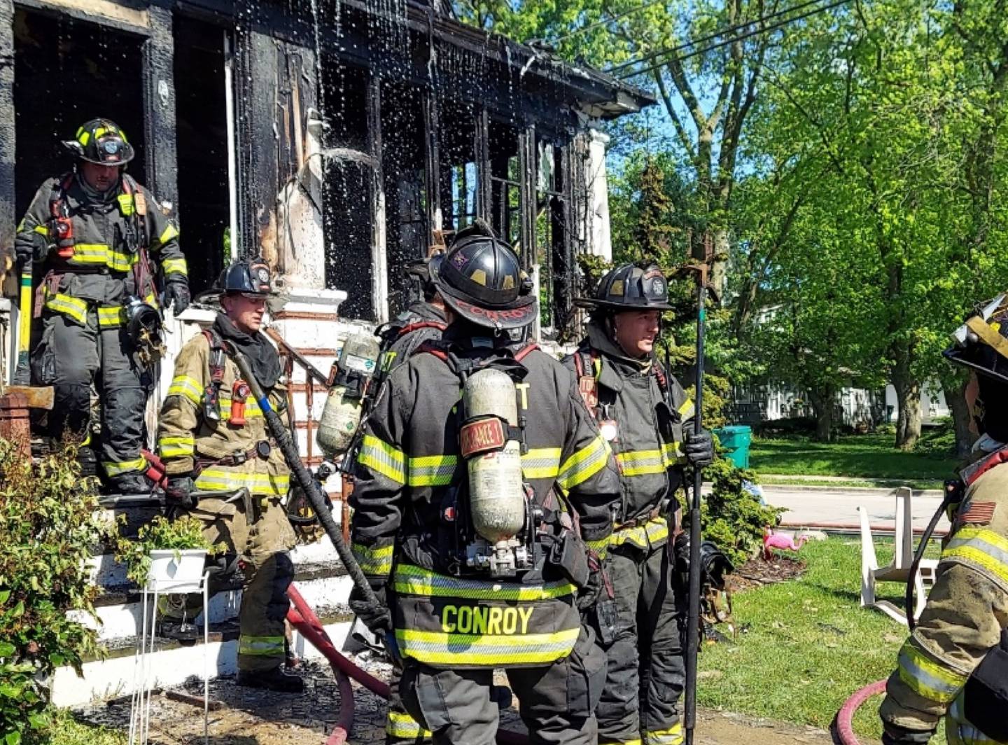 Firefighters respond to a fire on Wednesday, May 22 in the 300 block of Hyde Park Avenue in Joliet.