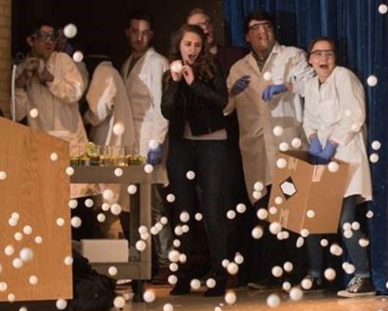 Northern Illinois University Chemistry Club's ping pong liquid nitrogen experiment