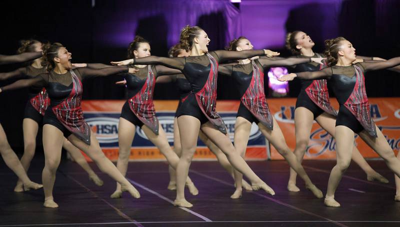 Morris competes in the IHSA 1A Competitive Dance State Finals Saturday, Jan. 27, 2024 at Grossinger Motors Arena in Bloomington.