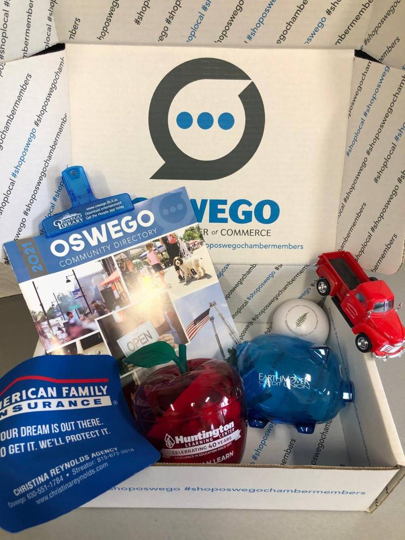 Participants of the Oswego Chamber's New Resident Welcome Program can supply promotional boxes for the chamber to gift to new Oswego residents. The next round of this program will begin Friday, June 21.