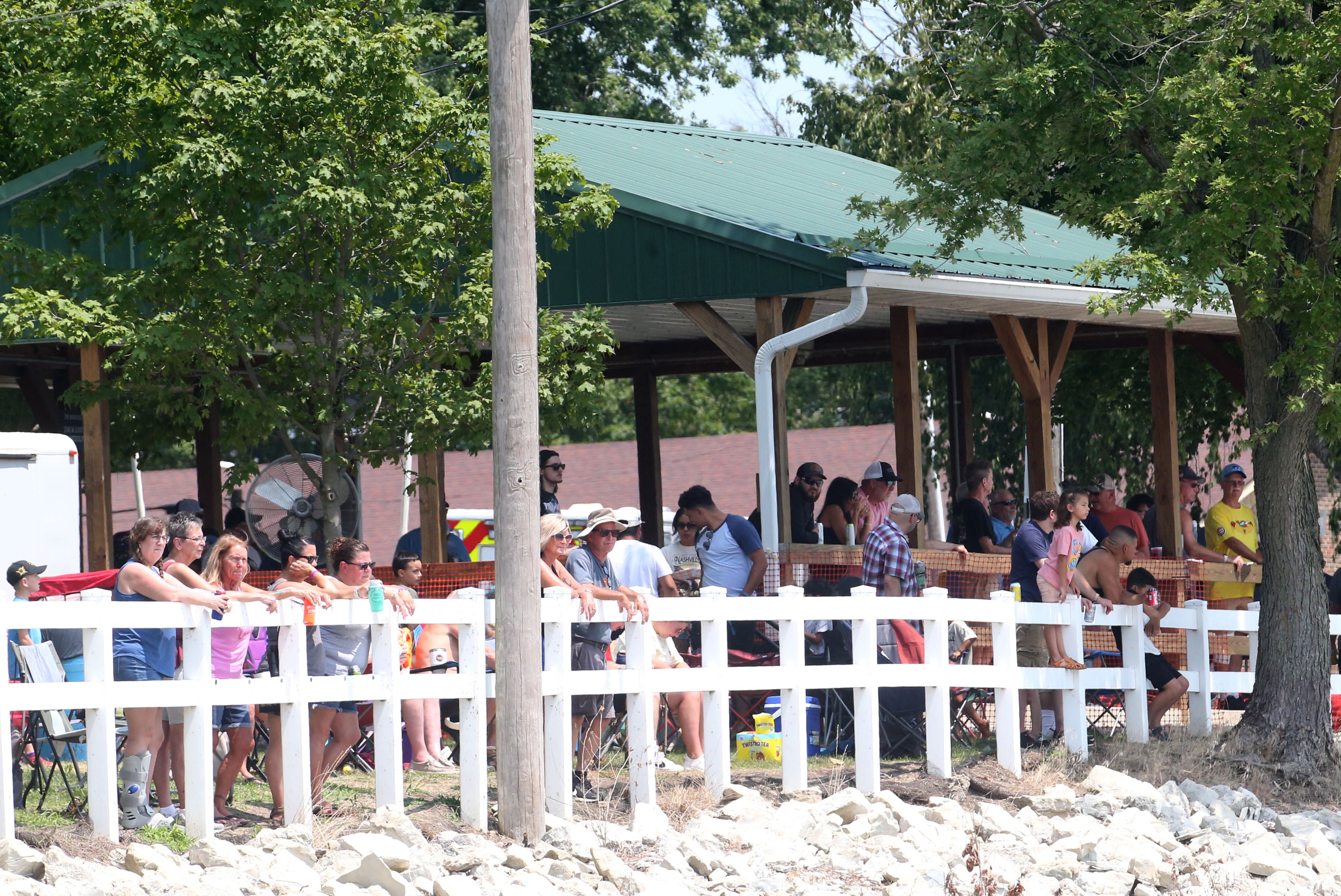 A crowd watches the US Title Series Pro National Championship Boat Races on Friday, July 26, 2024 at Lake DePue.