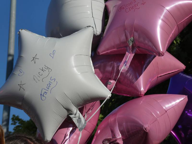 A prayer vigil and balloon release was held at Oriole Park in Chicago on Monday night, August 1, 2022 to mourn the loss of seven killed, including Lauren Dobosz and her four children, in a tragic car crash that occurred Sunday on I-90 near Hampshire.