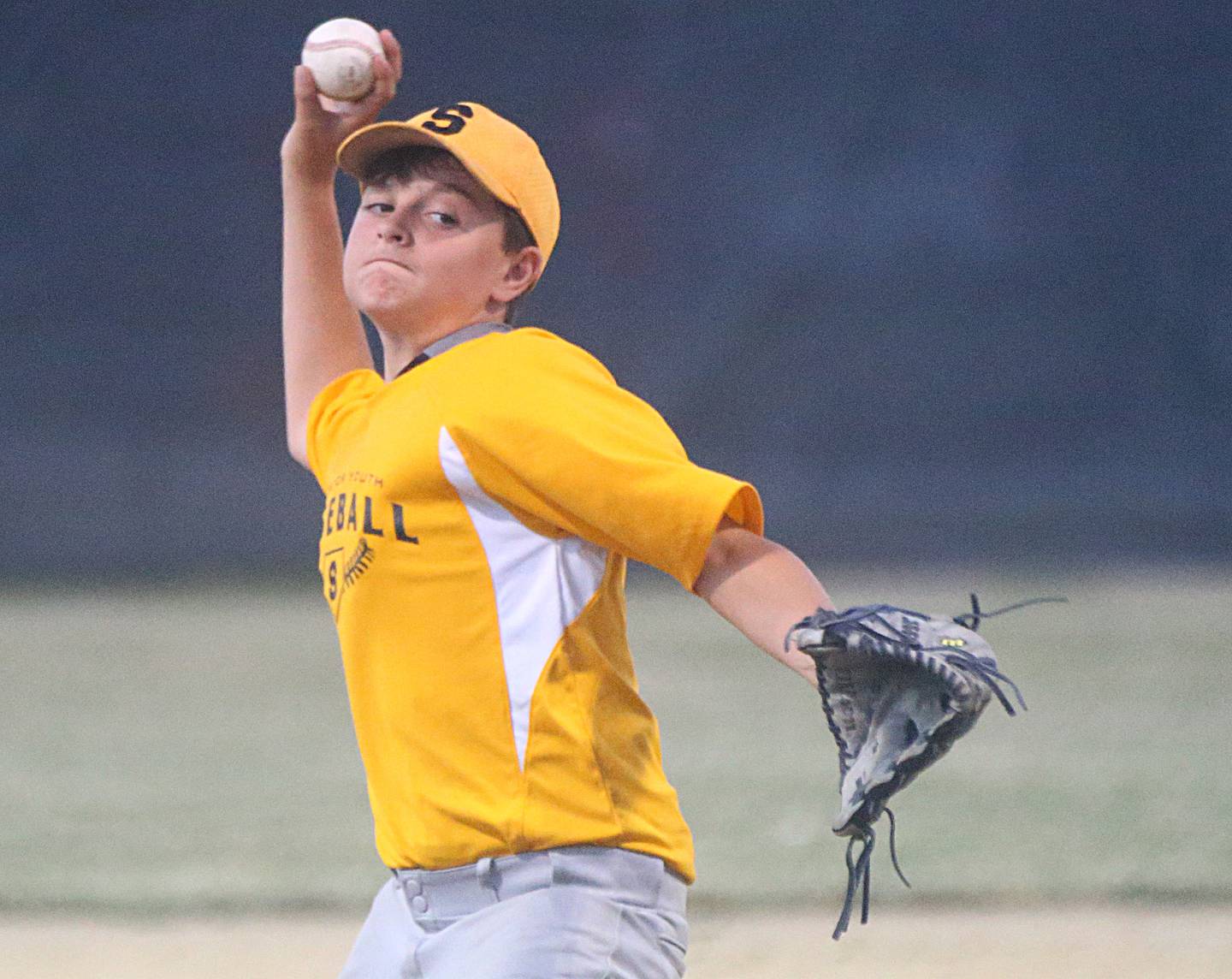 Varsity Sports pitcher Lane Harcharik delivers a pitch against the Screaming Eagles on Wednesday, June 29, 2022, at Southside Diamond in Streator.