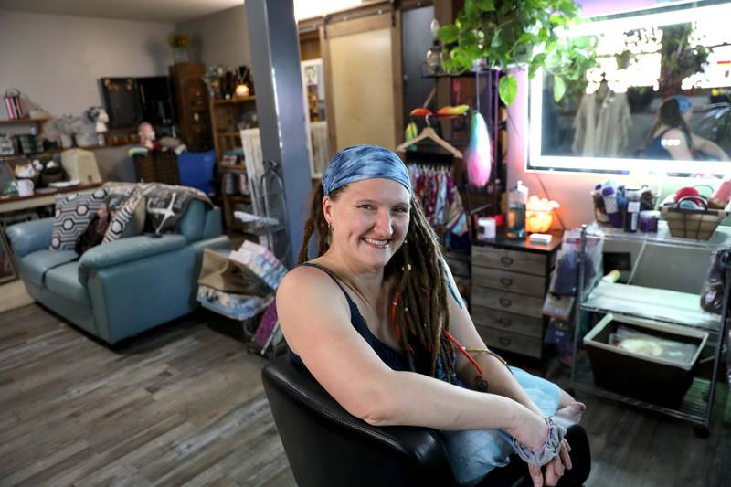 Jami Green is the owner of Knotty by Nature in Elburn, a hair salon specializing in locs. Green also makes jewelry, soap and hair wraps.