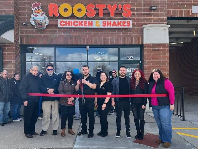 Roosty's owner Kerem Kok and his family and staff celebrated its grand opening with a ribbon cutting with the Channahon Minooka Chamber and Mayor Ric Offerman.