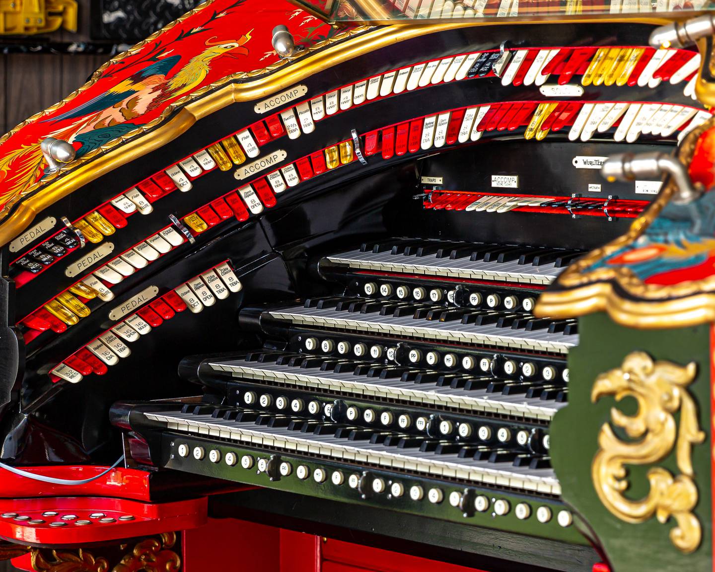 A vintage organ named Edna from the former Oriental Theatre. July 21st, 2024.