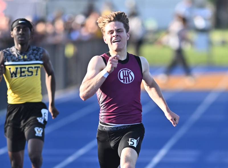 Lockport's Nolan Lamouruex competing in the 400 meters during IHSA 3A Sectional track meet  on Friday, May. 17, 2024, at Joliet.