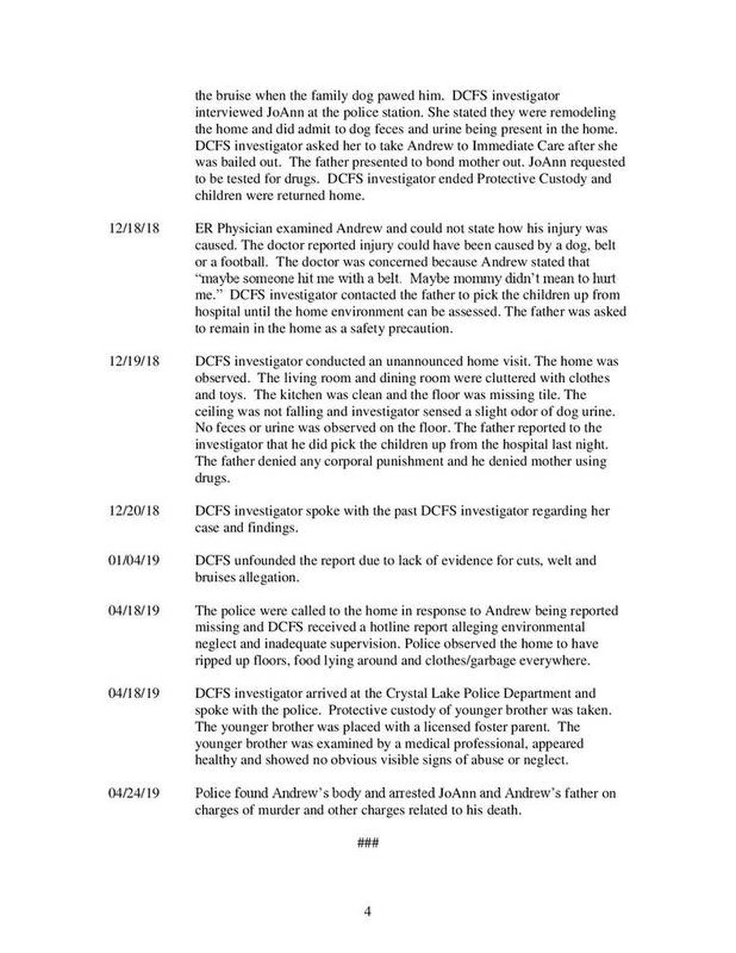 Documents: DCFS reveals more detailed timeline of visits to Crystal Lake home of AJ Freund, 5-year-old allegedly killed by parents