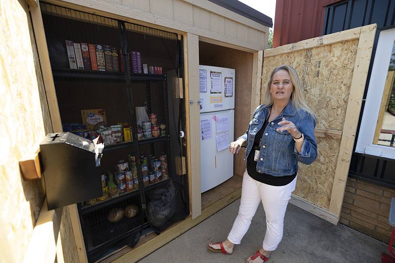 The Amboy rural mini food center is the third to be built in the Ogle-Lee-Whiteside-Carroll County area. Joyce Lewis of the Ogle County Health Department wrote for the ACTion grant from the CDC that allowed the centers to be built. Ogle was the only rural county that received the grant.