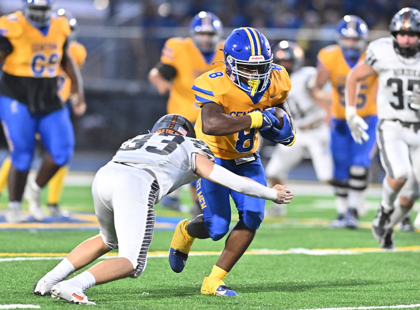 Joliet Central's Javion Davis runs the ball during a non-conference game against Minooka on Friday, Sep 13, 2024 at Joliet. (Dean Reid for Shaw Local News Network)