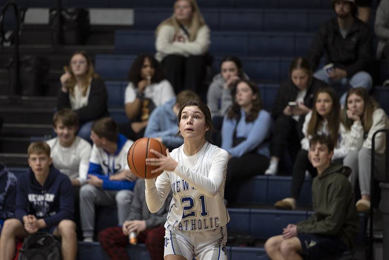 Newman’s Madison Duhon puts up a shot Thursday, Jan. 5, 2023 against Princeton.