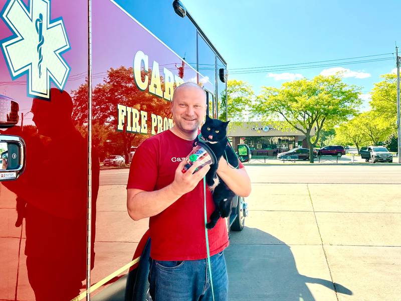 Cary firefighter and ice cream shop owner Randy Scott, photographed here on June 2, 2022, donated three pet oxygen masks to the fire department, which he said will allow all the department's ambulances to be stocked in case of an emergency.