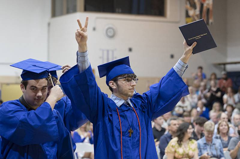 Liam Schmall celebrates his graduation from Neman High School Wednesday, May 15, 2024.