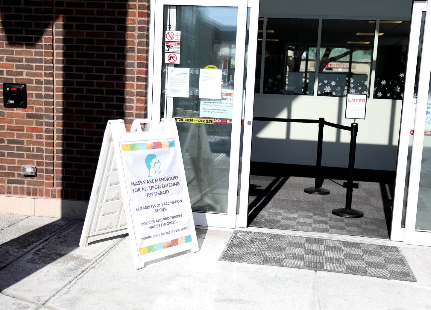 The St. Charles Public Library reopened for in-person visits on Monday, Feb. 7, 2022 after being closed for more than two weeks after threats were made against employees for following the state’s indoor mask requirements.