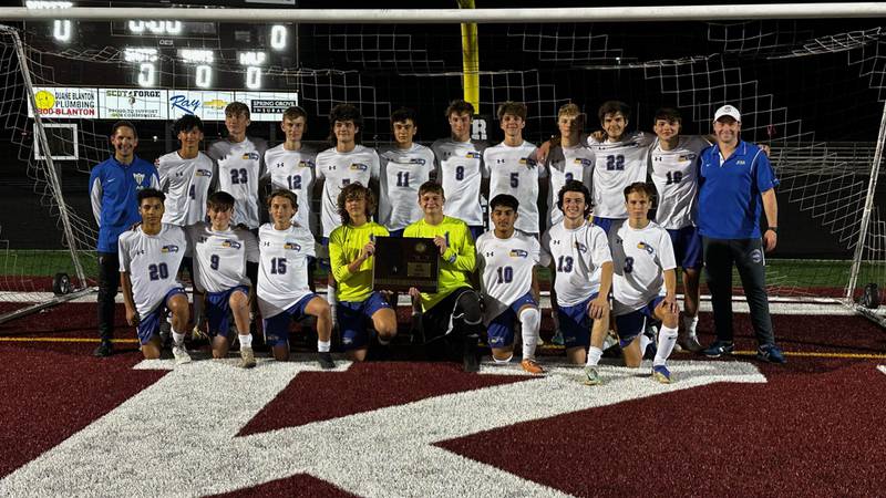 Johnsburg's Class 1A Oregon Boys Soccer Sectional championship team.