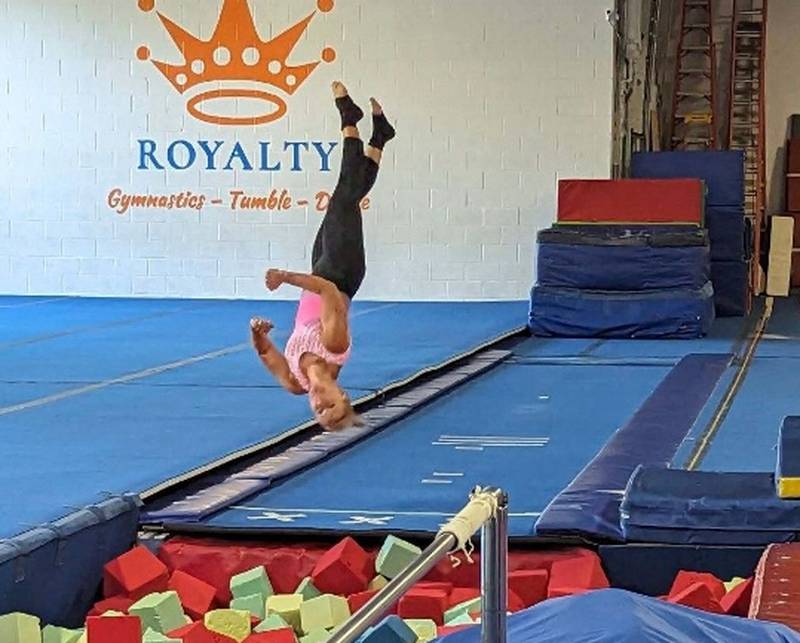 Alison Wright, a 52-year-old gymnast from Algonquin, trains at Royalty Gymnastics, Tumble and Dance in Huntley. Wright will represent Team USA at the 2024 Masters Gymnastics World Cup in Boston in June.
