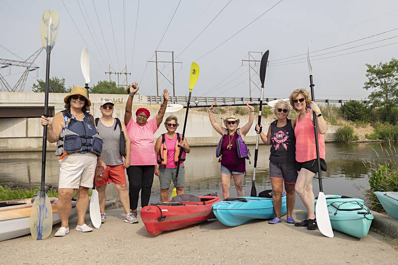 The Yak-Yak Sisters, a long time kayak group who meet once a week on Wednesday’s at 4:30 gather June 28, 2023 at the Hennepin Canal launch at Route 40 in Rock Falls. The group is open to anyone who wants to come out for a leisurely float. Pictured: Carolyn Hohenboken, Linda Krone, Carolann Cooper, Karen Miles, Cindy Muller, Susan Gray and Melinda Jones.