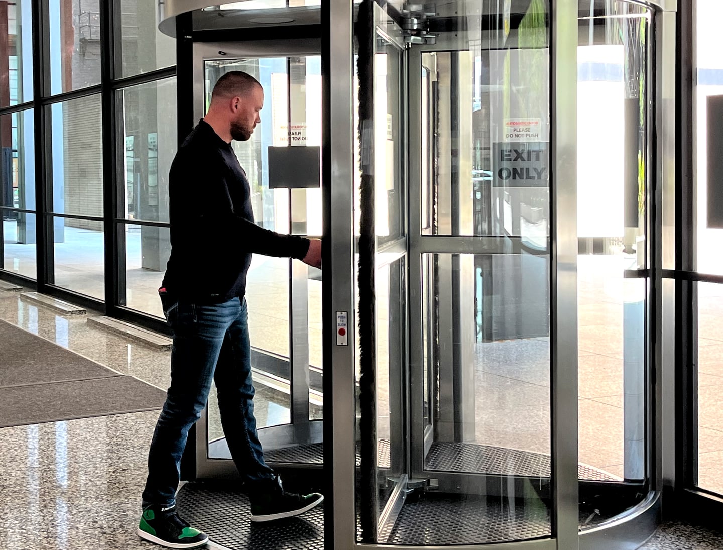 Former Joliet Police Officer William Busse leaves the Everett M. Dirksen U.S. Courthouse on Wednesday, Sept. 11, 2024, in Chicago. Busse was arraigned on federal drug trafficking charges.