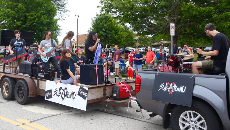 SubAtonic performs in the Yorkville Independence Day Parade on Thursday, July 4, 2024 in Yorkville.