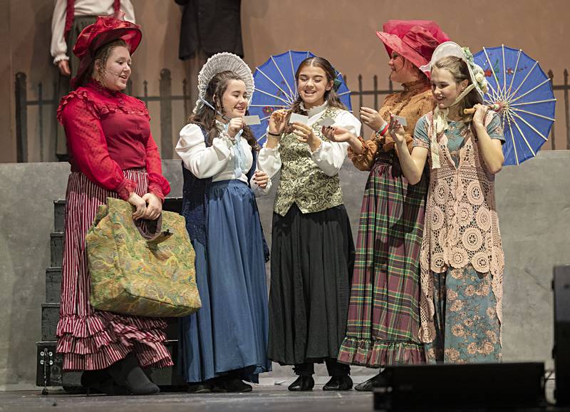 The Dixon Historic Theatre’s Young Actors group rehearses “Hello, Dolly” Wednesday, Jan. 10, 2024 ahead of Friday’s 7:30 p.m. opening. The musical follows Dolly Gallagher Levi, a matchmake,r as she finds a wife for entrepreneur Horace Vandergelder.