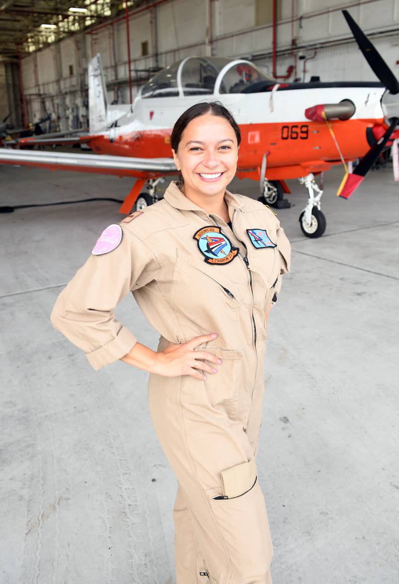 Ensign Lexie Glunz, a native of Round Lake Heights, is serving in the U.S. Navy assigned to Training Squadron (VT) 27 where naval aviators learn the skills they need to fly missions around the world.