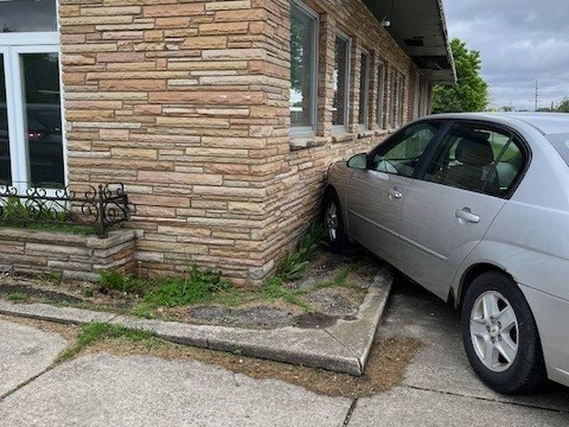 Two vehicles were involved in a crash just before 11:30 a.m. Thursday in Streator, including one of the vehicles smacking up against the wall of the building at 615 N. Bloomington St.