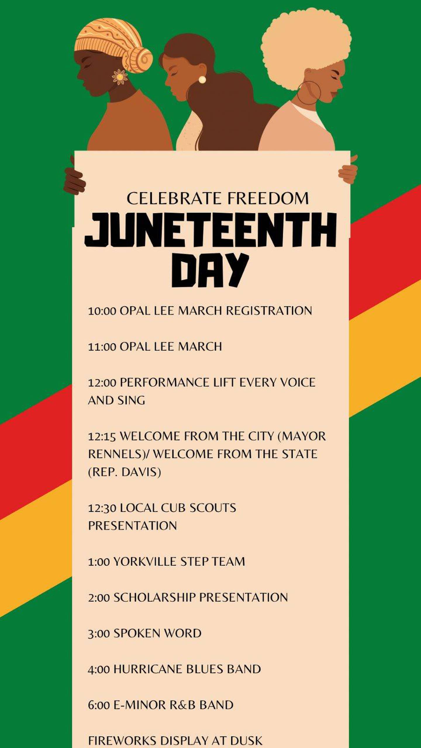 Plano’s fourth annual Juneteenth celebration will take place at noon June 15 at Emily G. Johns School, 430 Mitchell Drive, Plano