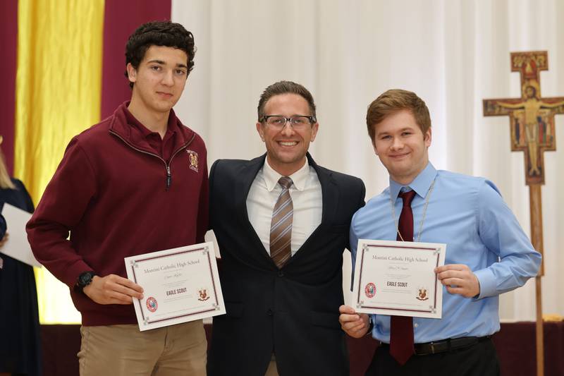 Pictured (L to R): Conor Kaefer, Principal Chris Tiritilli and Rory O'Connor